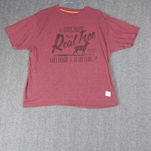 REAL TREE OUTDOOR UNISEX MAROON BURGUNDY RED PURPLE SHORT SLEEVE T-SHIRT SIZE M